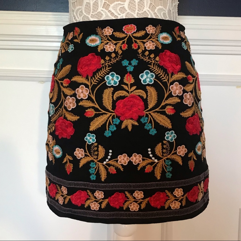 Embroidered Mini Skirt